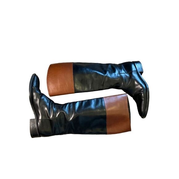 Chellis Dual Tone Leather Riding Boots - Picture 3 of 16